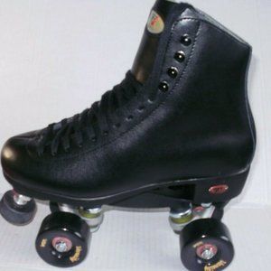 RIEDELL WOMEN'S BLACK LEATHER ROLLER SKATES SZ 6 M